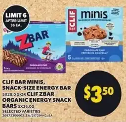 Loblaws Clif bar minis, snack-size energy bar offer
