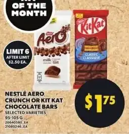 Loblaws Nestlé aero crunch or kit kat chocolate bars offer