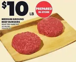 Loblaws Medium ground beef burgers offer