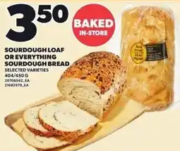 Loblaws Sourdough loaf or everything sourdough bread offer