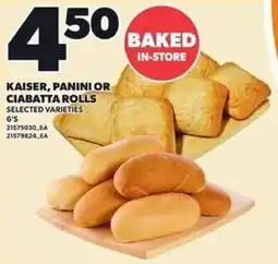 Loblaws Kaiser, panini or ciabatta rolls offer