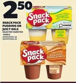 Loblaws Snack pack pudding or juicy gels offer