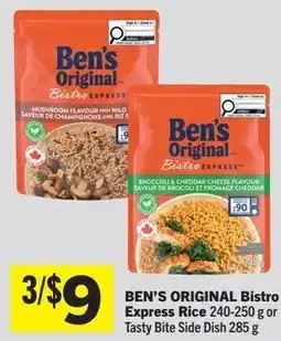 Foodland Ben's original bistro express rice or tasty bite side dish offer