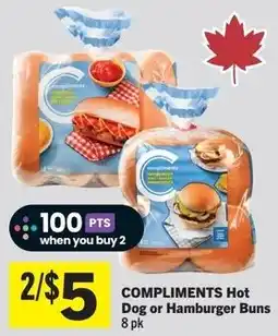 Foodland Compliments hot dog or hamburger buns offer