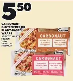 Loblaws Carbonaut gluten free or plant-based wraps offer
