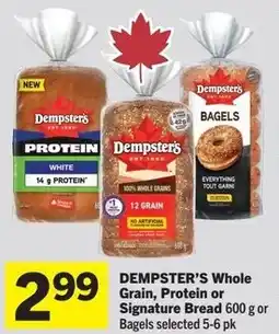 Foodland Dempster's whole grain, protein or signature bread or bagels offer