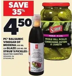 Loblaws Pc balsamic vinegar of modena offer