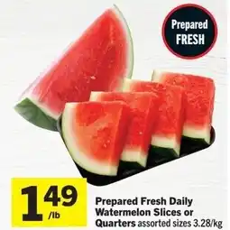 Foodland Prepared Fresh Daily Watermelon Slices or Quarters offer