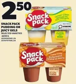 Loblaws Snack pack pudding or juicy gels offer