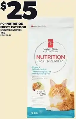 Loblaws Pc nutrition first cat food offer