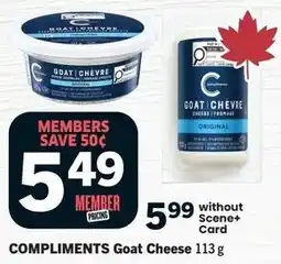 Foodland Compliments goat cheese offer