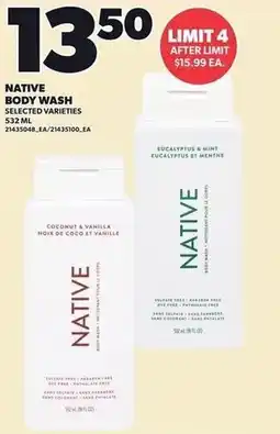 Loblaws Native body wash offer