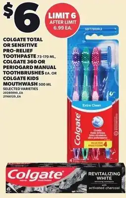 Loblaws Colgate total or sensitive pro-relief offer