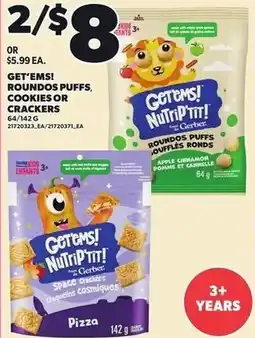 Loblaws Get'ems! roundos puffs, cookies or crackers offer