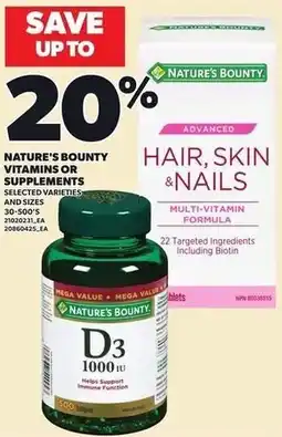 Loblaws Nature's bounty vitamins or supplements offer