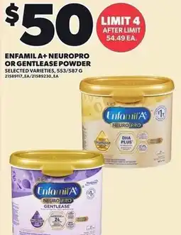 Loblaws Enfamil a+ neuropro or gentlease powder offer