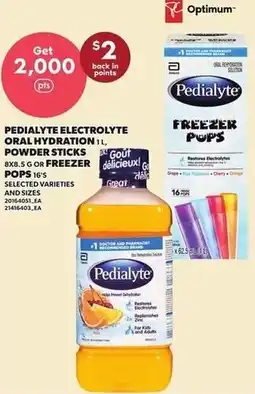 Loblaws Pedialyte electrolyte oral hydration powder sticks offer