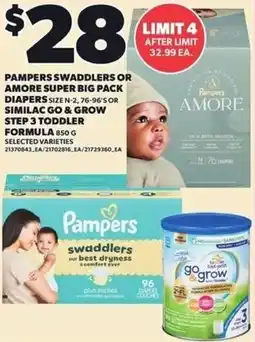 Loblaws Pampers swaddlers or amore super big pack diapers offer