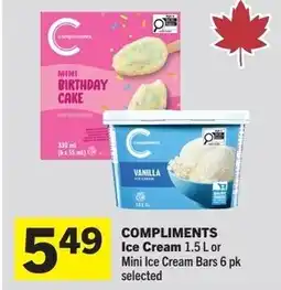 Foodland Compliments ice cream or mini ice cream bars offer