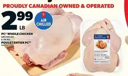 Loblaws Pc whole chicken air chilled poulet entier pcmd offer