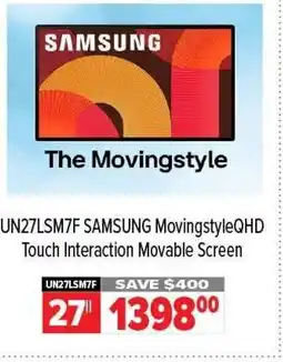 2001 Audio Video SAMSUNG UN27LSM7F MovingstyleQHD Touch Interaction Movable Screen offer
