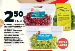 Loblaws Pc extra large green or red seedless grapes offer