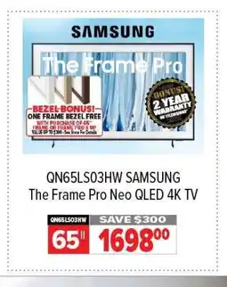 2001 Audio Video SAMSUNG QN65LS03HW The Frame Pro Neo QLED 4K TV offer