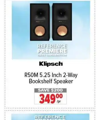 2001 Audio Video KLIPSCH R50M 5.25 Inch 2-Way Bookshelf Speaker offer