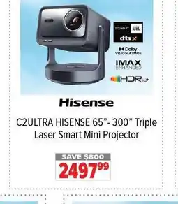 2001 Audio Video HISENSE C2ULTRA 65"-300" Triple Laser Smart Mini Projector offer