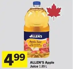 Foodland Allen's apple juice offer