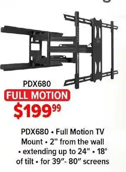 2001 Audio Video PDX680 • Full Motion TV Mount 2" from the wall offer