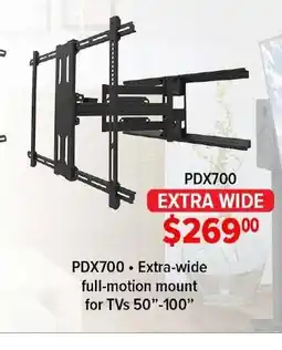 2001 Audio Video PDX700 Extra-wide full-motion mount for TVs 50"-100" offer