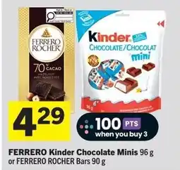 Foodland Ferrero kinder chocolate minis or ferrero rocher bars offer