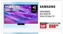 2001 Audio Video SAMSUNG QN50QN80F Neo QLED 4K Vision Al Smart TV offer