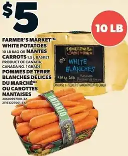 Loblaws Farmer's markettm white potatoes 10 lb bag or nantes carrots offer