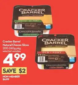 Longo's Cracker Barrel Natural Cheese Slices offer