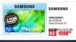 2001 Audio Video SAMSUNG QN65QN80H Neo QLED 4K Vision Al Smart TV offer