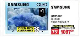 2001 Audio Video SAMSUNG QN75Q8F QLED 4K Vision Al Smart TV offer