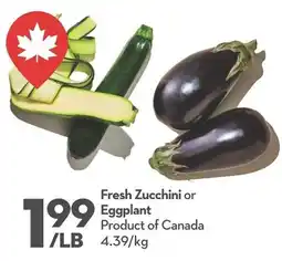 Longo's Fresh Zucchini or Eggplant offer