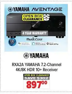 2001 Audio Video YAMAHA RXA2A 7.2-Channel 4K/8K HDR 10+ Receiver offer