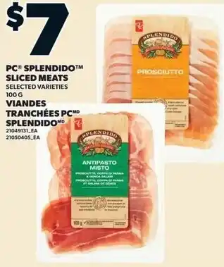 Loblaws Pc splendido sliced meats offer