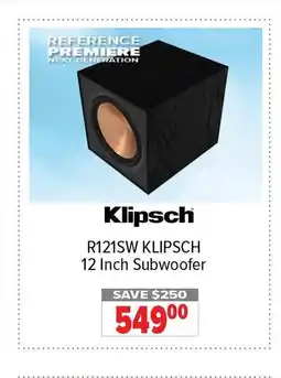 2001 Audio Video KLIPSCH R121SW 12 Inch Subwoofer offer