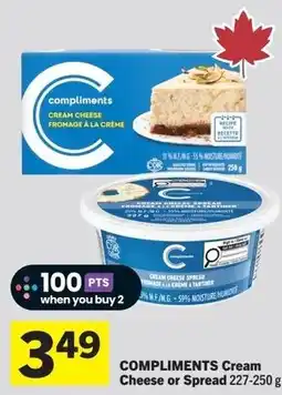 Foodland Compliments cream cheese or spread offer