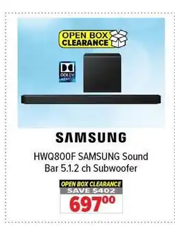 2001 Audio Video SAMSUNG HWQ800F Sound Bar 5.1.2 ch Subwoofer offer