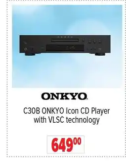 2001 Audio Video ONKYO C30B Icon CD Player with VLSC technology offer