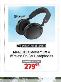 2001 Audio Video VA SENNHEISER M4AEBTBK Momentum 4 Wireless On-Ear Headphones offer
