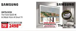 2001 Audio Video SAMSUNG QN75LS03H The Frame QLED 4K Art Mode Vision Al Smart TV offer