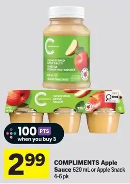 Foodland Compliments apple sauce or apple snack offer