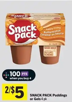 Foodland Snack pack puddings or gels offer
