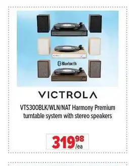 2001 Audio Video VICTROLA VTS300BLK/WLN/NAT Harmony Premium turntable system with stereo speakers offer